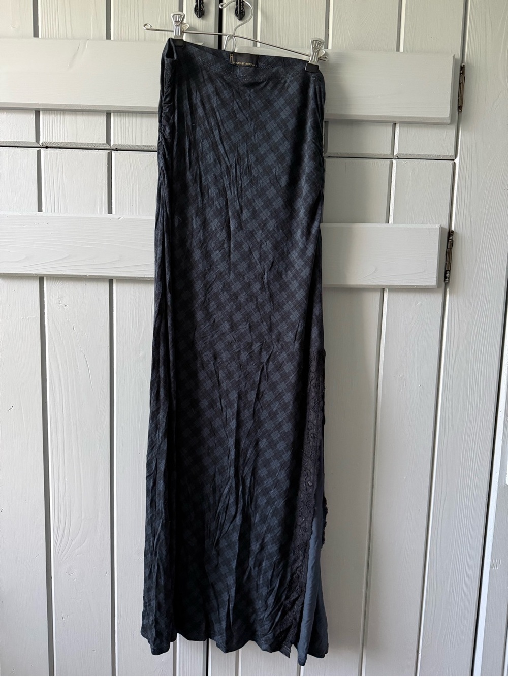Jeans by Buffalo Black and navy Plaid Maxi Skirt with slit